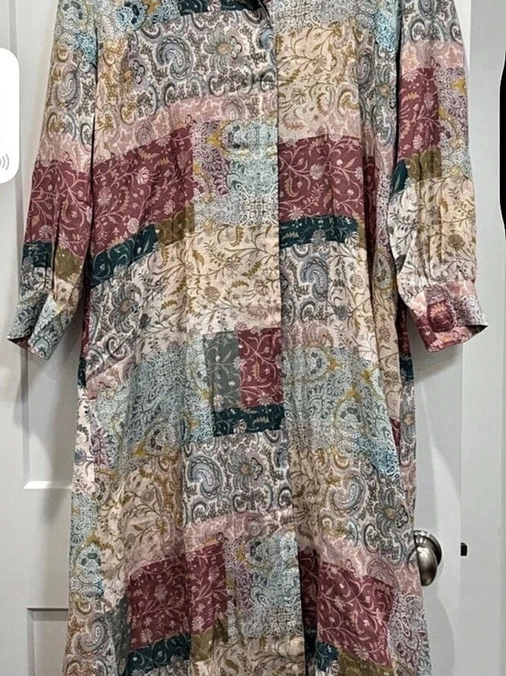 Johnny Was Paisley Print Midi Dress in Multicolor Large